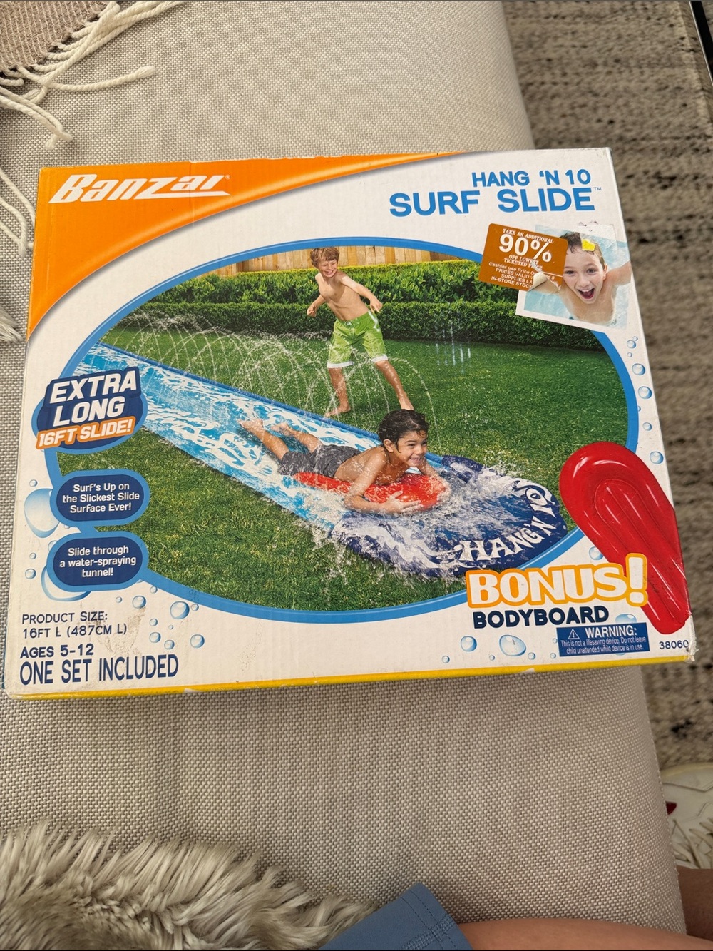 Banzai Hang 'N 10 Surf Slide - Blue/Red